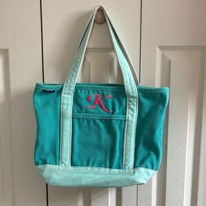 Teal Land’s End Tote Bag K Monogram
